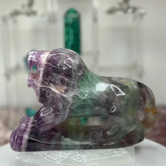 Fluorite Lion Carving - FLC5